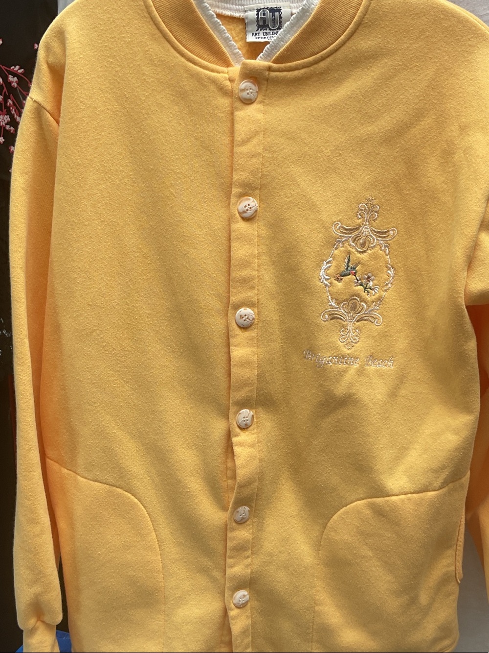 Art unlimited Yellow Button-Up women Sweater Jacket